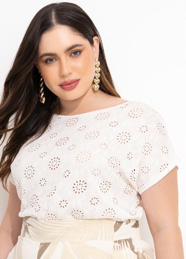 Quintess - Blusa Off White com Mangas Curtas 6