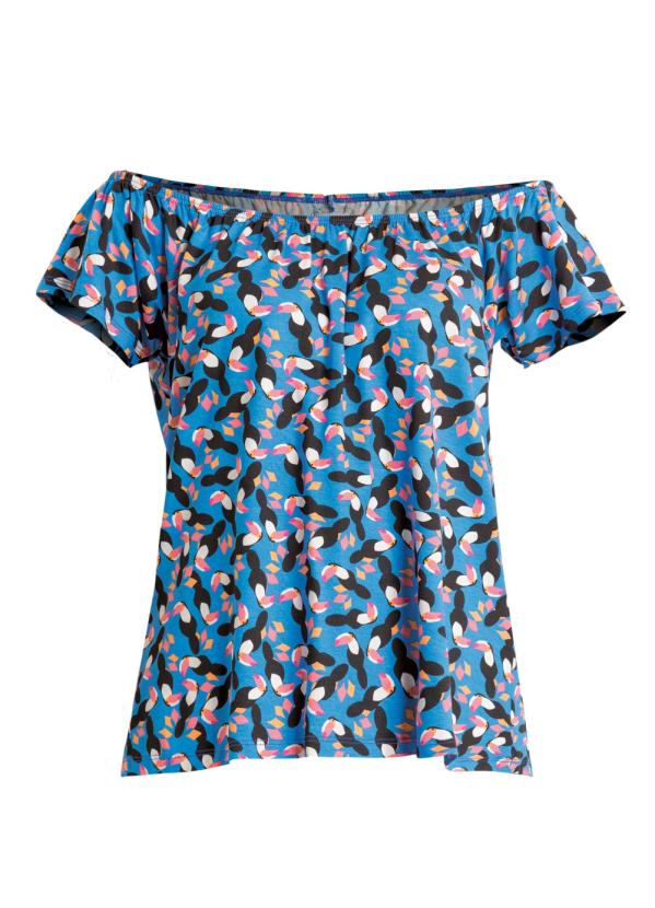 Quintess - Blusa Ombro a Ombro Estampa Tucano Quintess 7