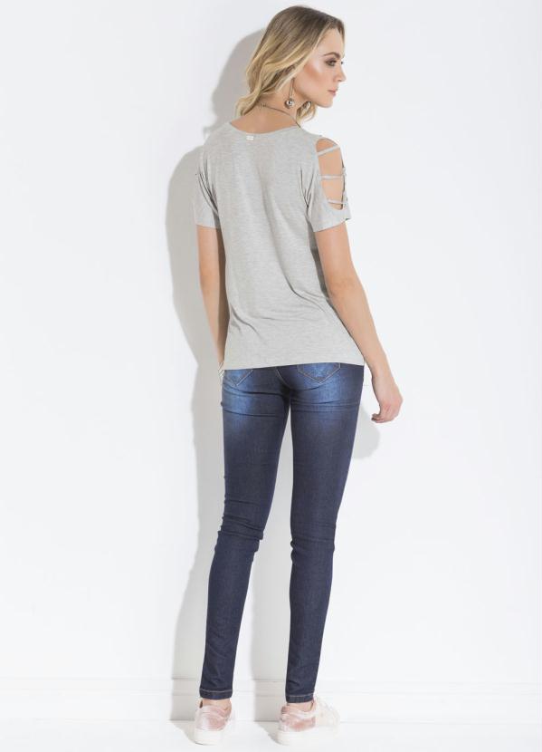 Quintess - Blusa Ombros Vazados com Chaton Cinza Quintess 4