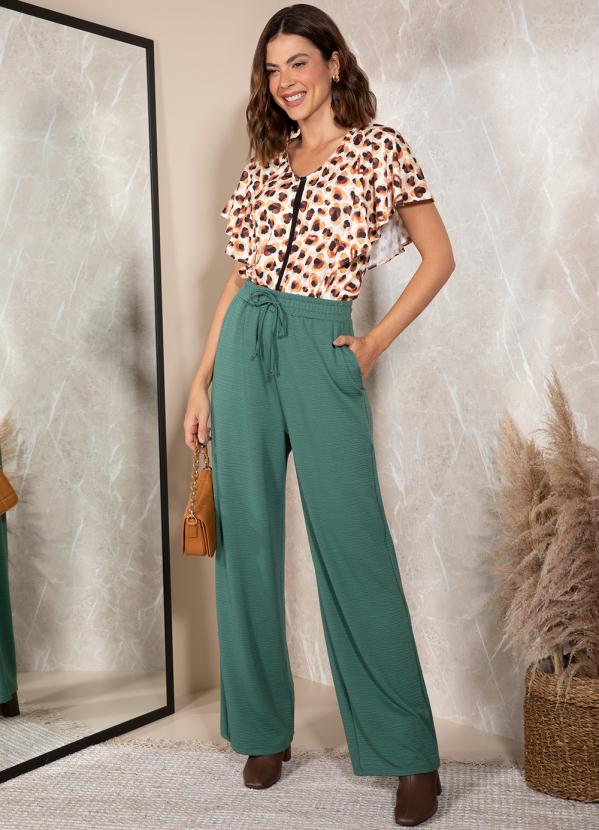 Quintess - Blusa Onça Aquarelada em Malha de Poliéster 7