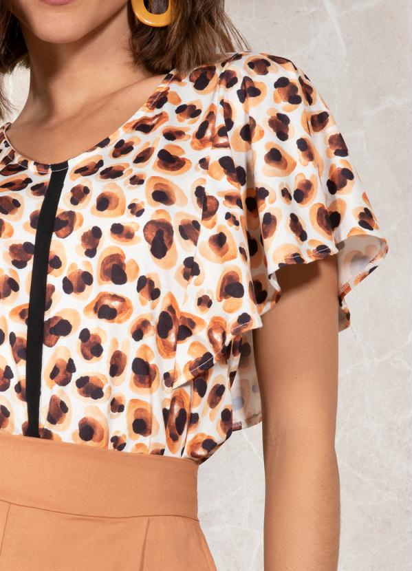 Quintess - Blusa Onça Aquarelada em Malha de Poliéster 6