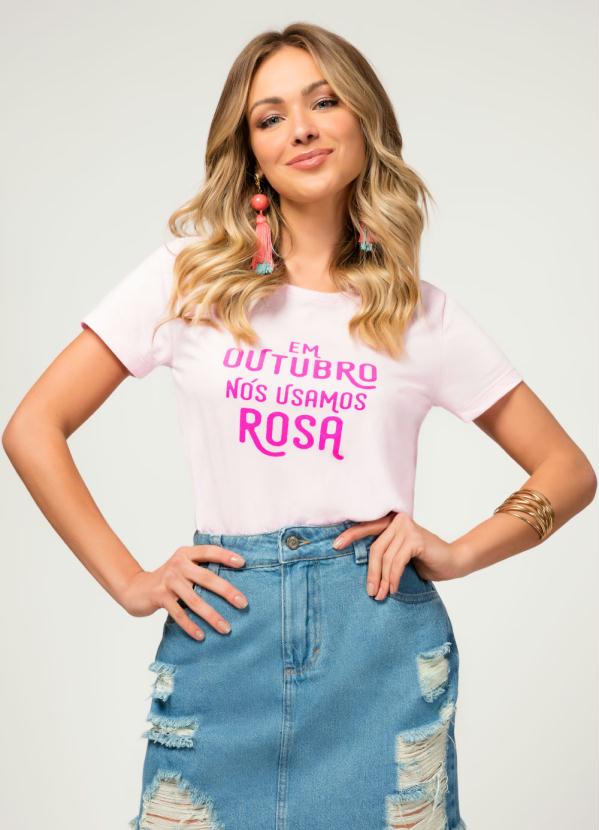 Quintess - Blusa Outubro Rosa com Estampa Neon 2