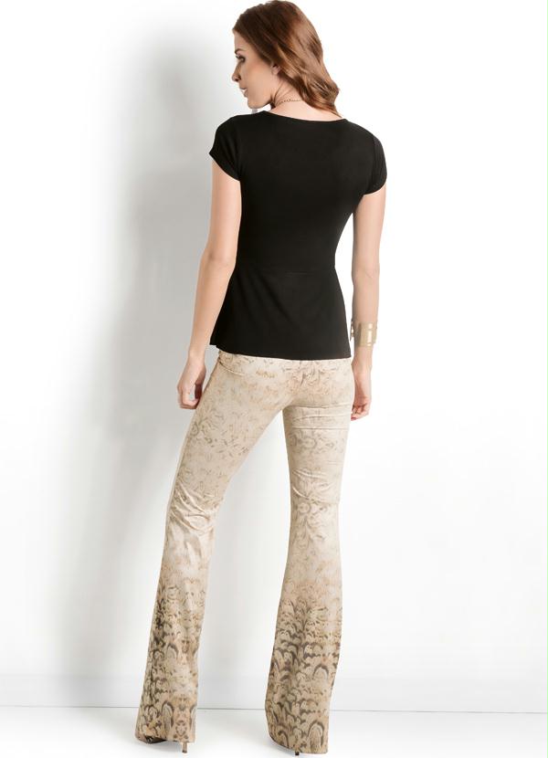 Ah - Blusa Peplum Manga Curta Ah Preta 4