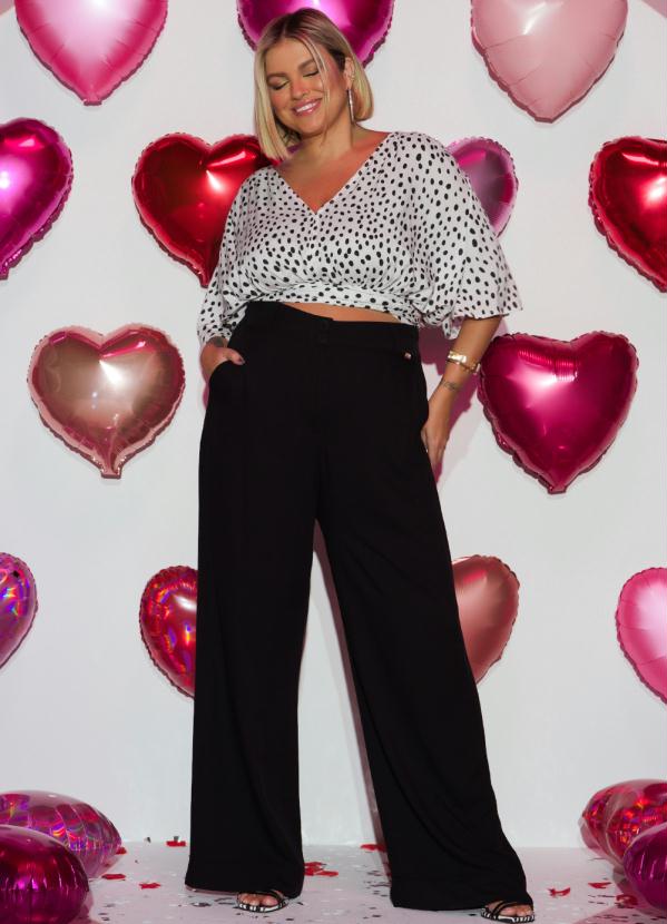 Quintess - Blusa Poá em Viscose Plana com Amarração 4