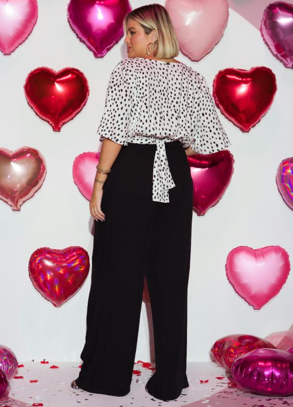 Quintess - Blusa Poá em Viscose Plana com Amarração 3