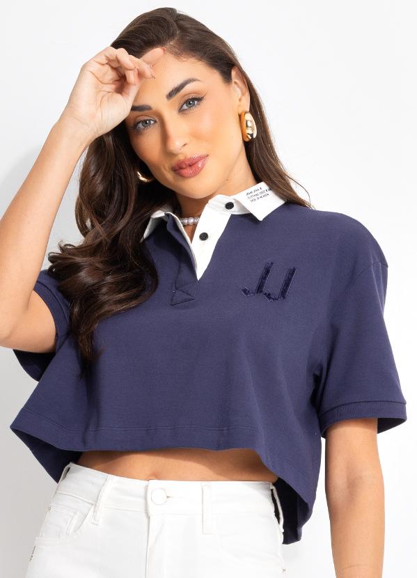 John John - Blusa Polo Azul