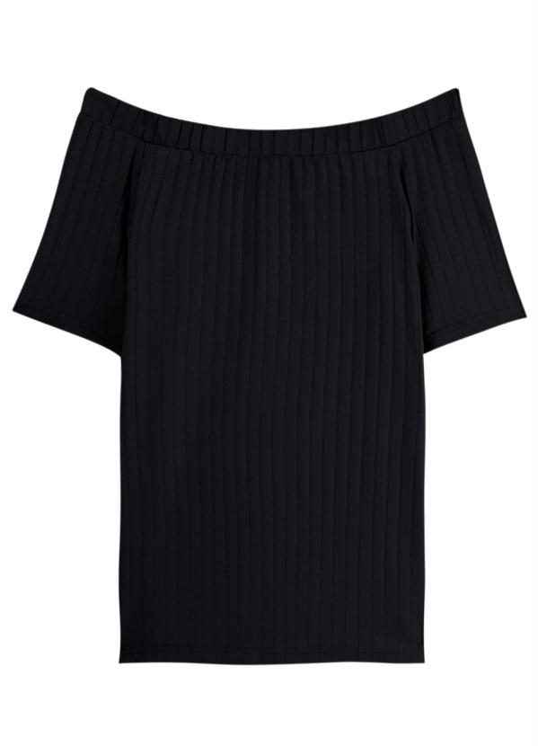 Malwee - Blusa Preta Ciganinha Canelada 3