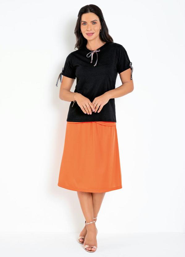 Rosalie - Blusa Preta com Amarração Moda Evangélica 3