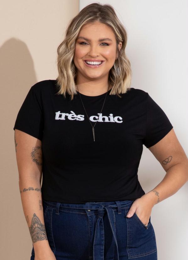 Quintess - Blusa Preta com Bordado Frontal 5