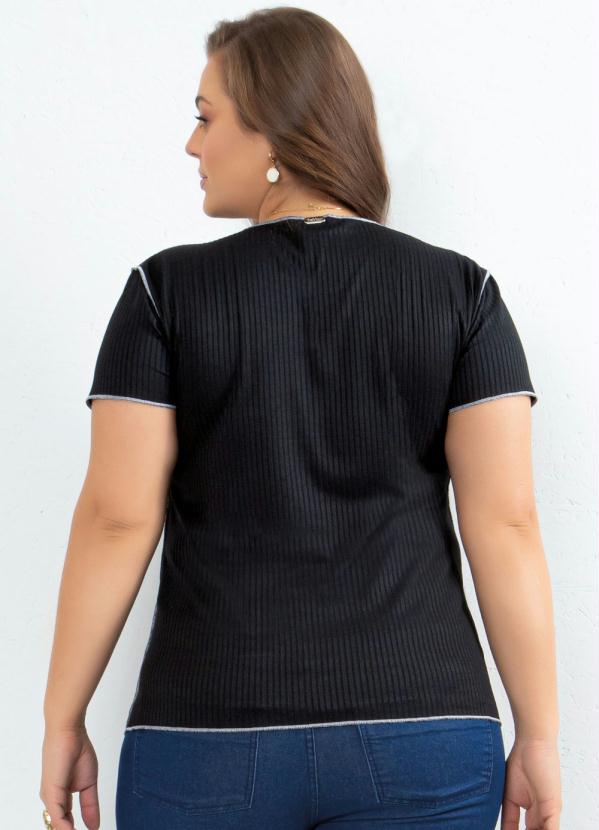 Quintess - Blusa Preta com Costuras Contrastantes 6