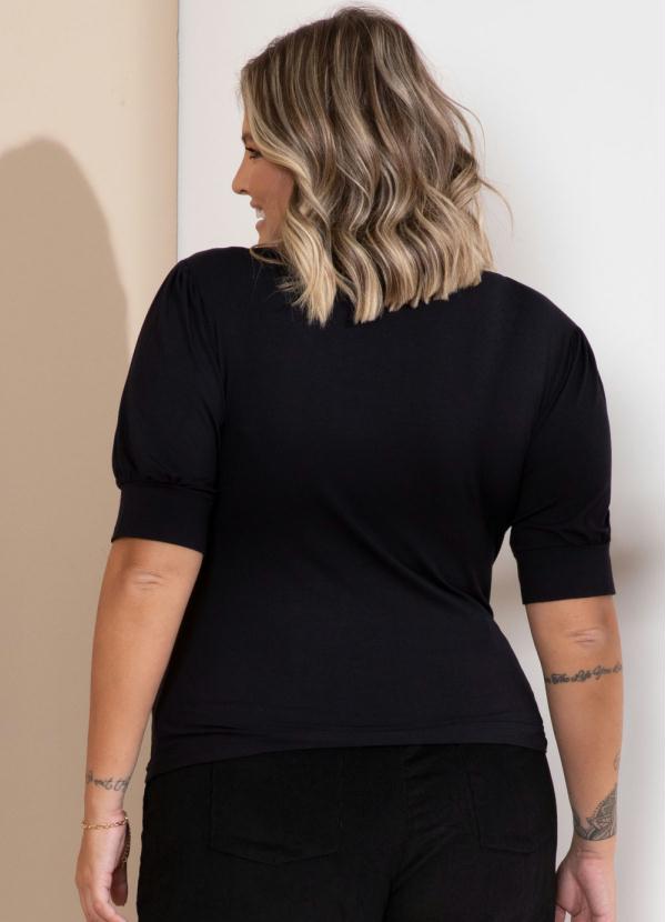 Quintess - Blusa Preta com Gola em Renda 6