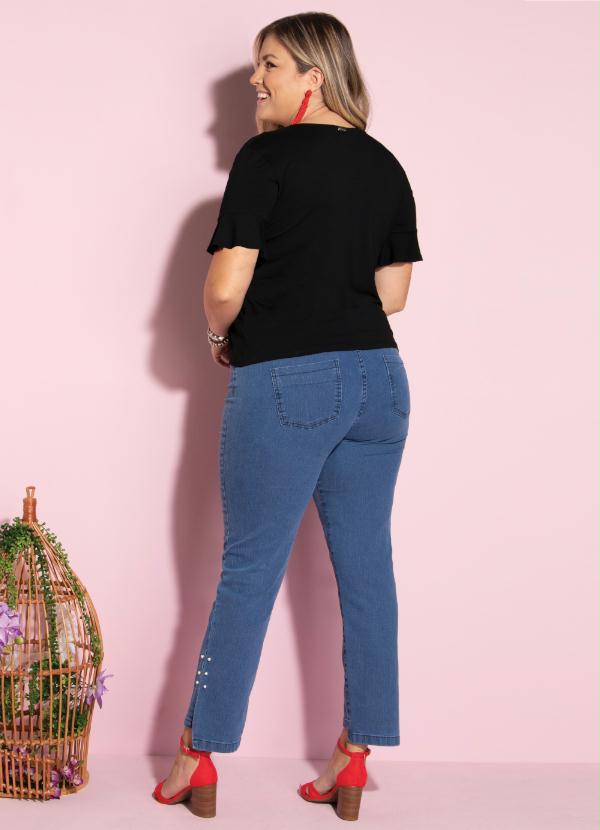 Quintess - Blusa Preta com Mangas Curtas 8