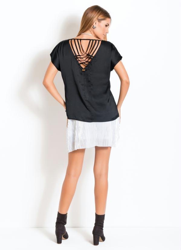 Quintess - Blusa Preta Quintess com Tiras nas Costas 6