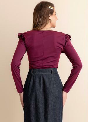 Rosalie - Blusa Púrpura com Babado - ROSALIE