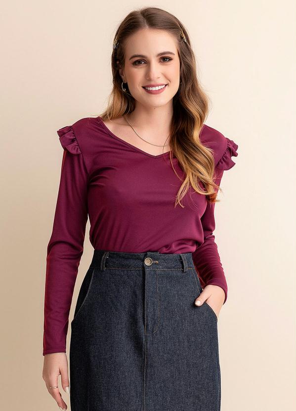 Rosalie - Blusa Púrpura com Babado