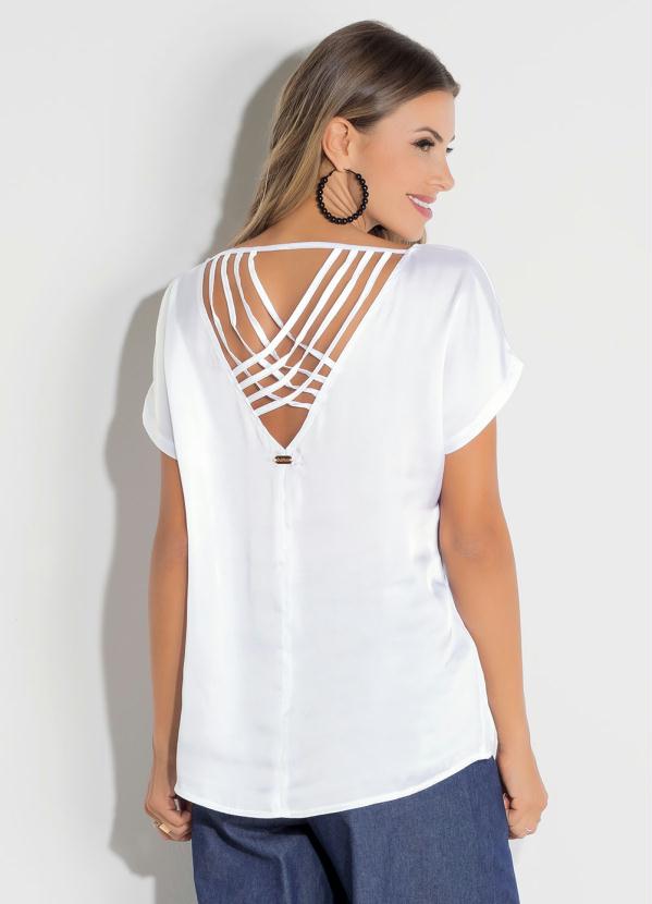 Quintess - Blusa Quintess Branca com Tira nas Costas 2