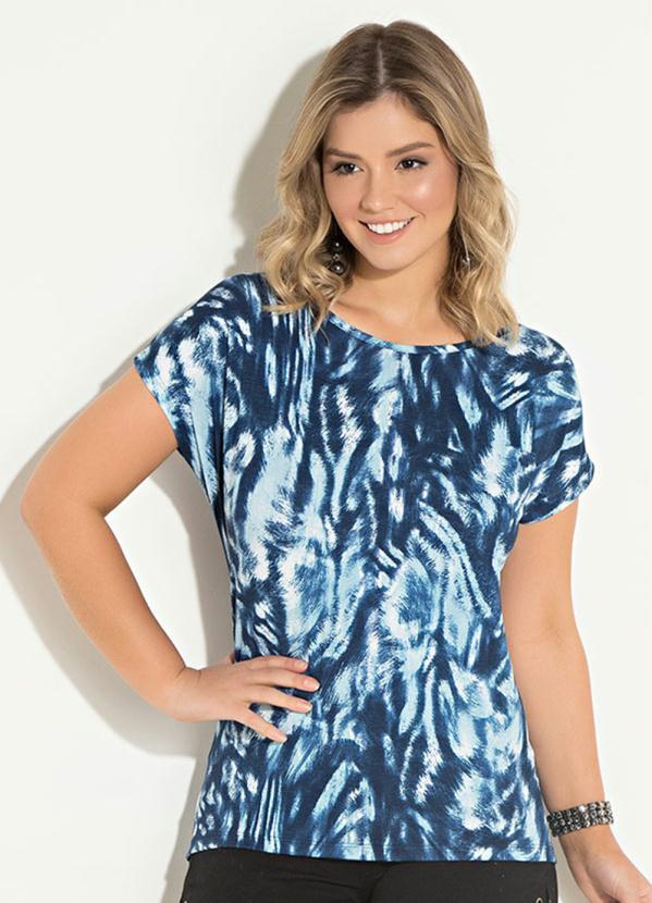 Quintess - Blusa Quintess com Mangas Onça Azul