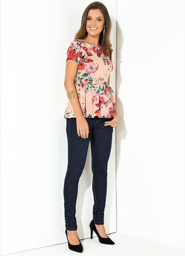 Quintess - Blusa Quintess Floral com Franzido 3