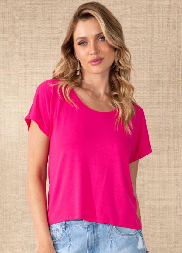 Blusa Rosa Com Decote U Nas Costas Quintess