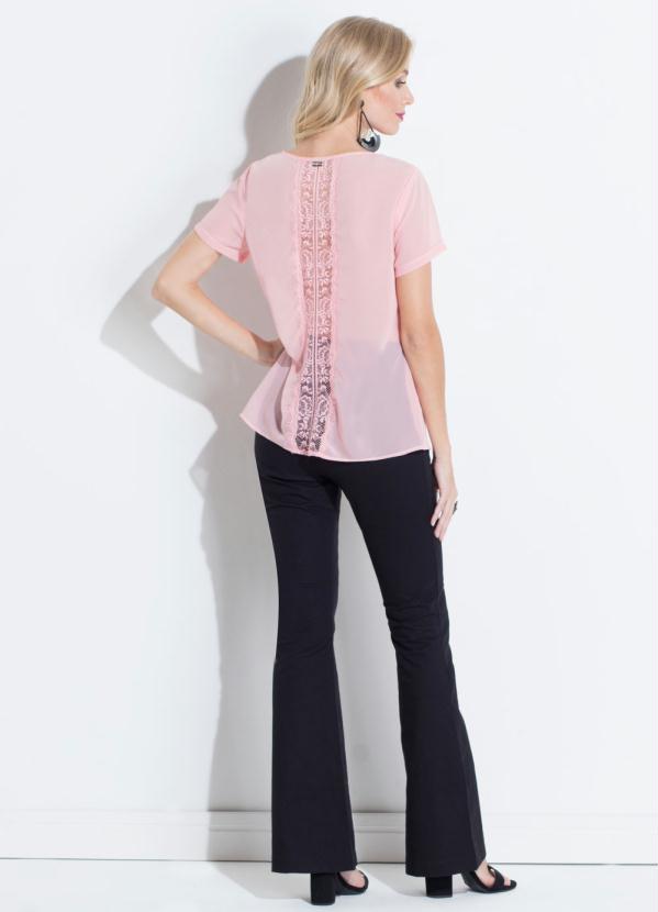 Quintess - Blusa Rosa Quintess com Renda nas Costas 4