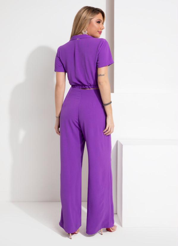 Outlet - Blusa Roxa com Gola e Zíper Frente 5