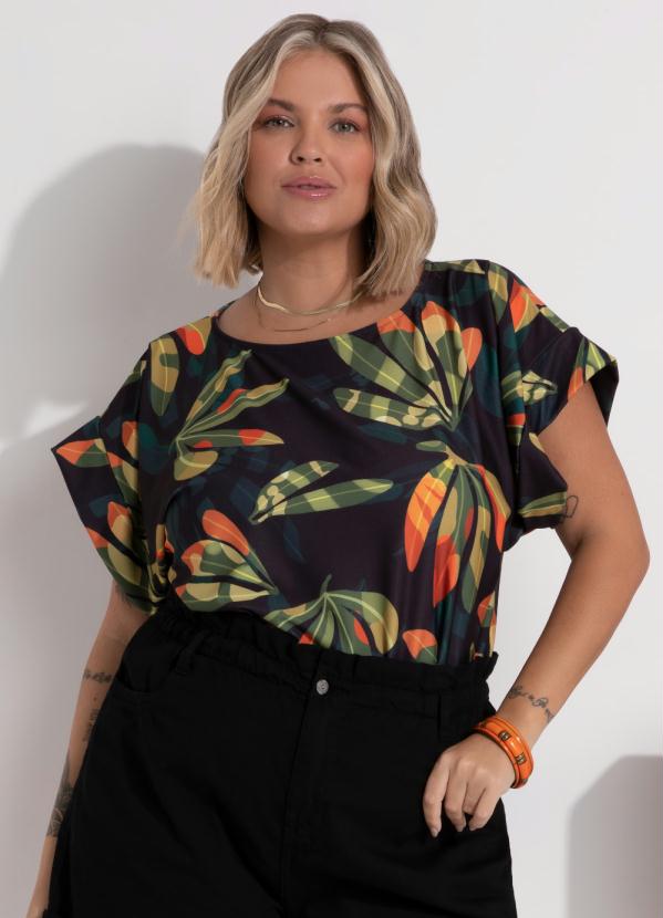 Quintess - Blusa Soltinha Folhagem Safari 6