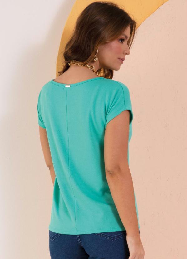 Quintess - Blusa Soltinha Verde com Mangas Curtas 2