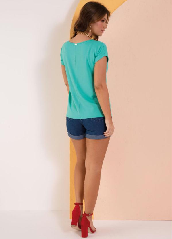 Quintess - Blusa Soltinha Verde com Mangas Curtas 4