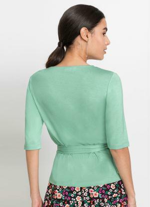 Queima Estoque - Blusa Transpassada com Amarração Verde - QUEIMA ESTOQUE