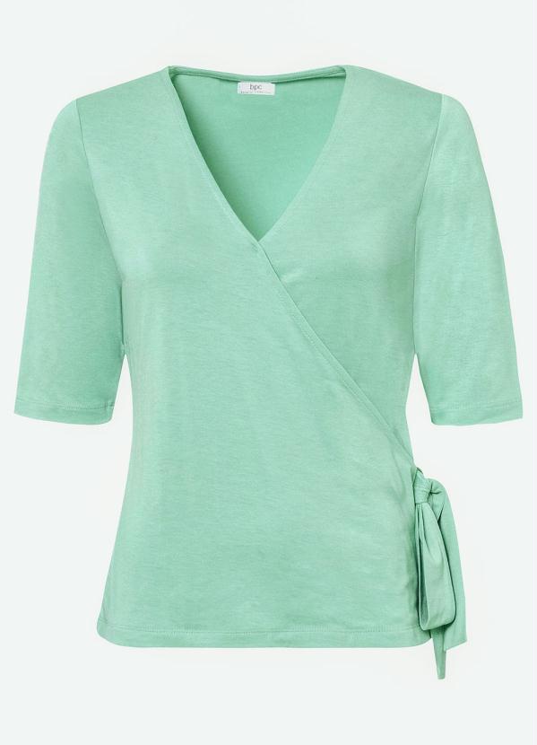 Outlet - Blusa Transpassada com Amarração Verde 6