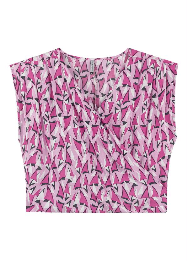 Marialícia - Blusa Transpassada Rosa