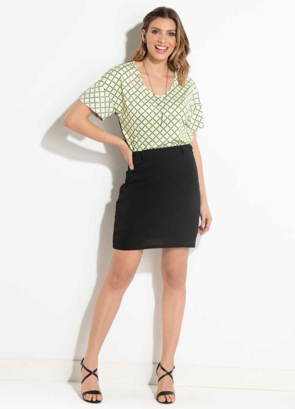 Quintess - Blusa Xadrez Lima Quintess com Transparência 3