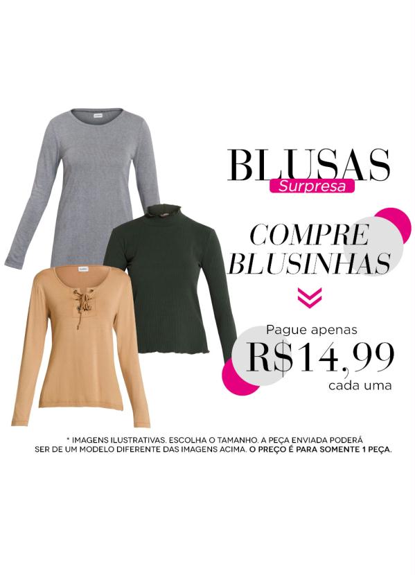 Quintess - Blusas Quintess Manga Longa Surpresa