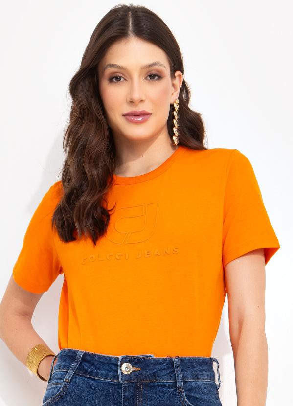Colcci Jeans - Camiseta Cj Laranja