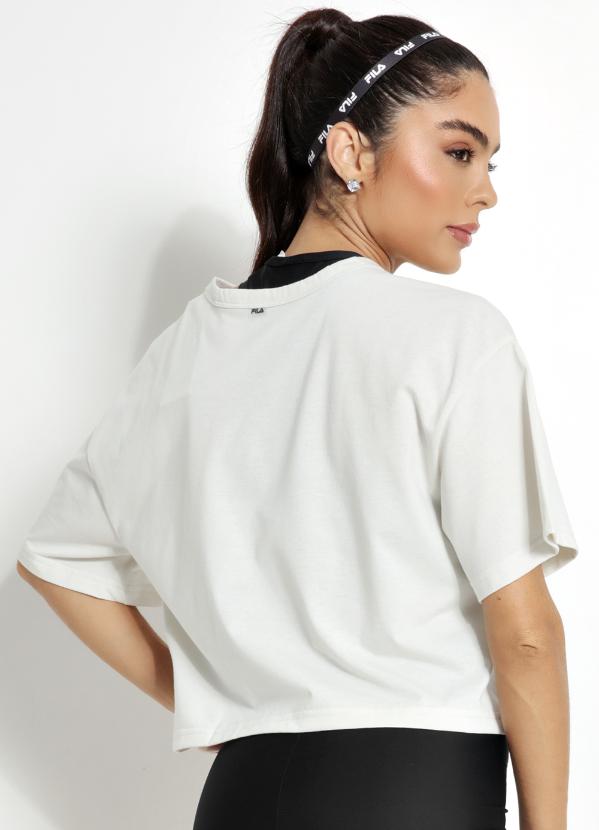 Fila - Camiseta Feminina Essetial Floating Over Bege 2