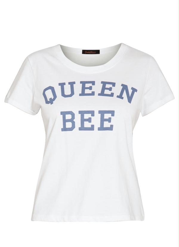 Quintess - T-Shirt Básica com Estampa Frontal Branca 5