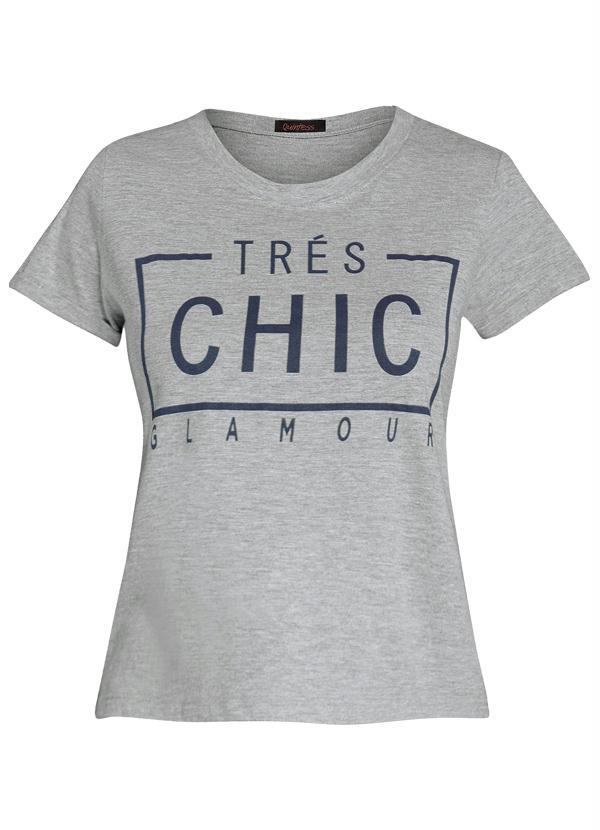 Quintess - T-Shirt Básica com Estampa Frontal Mescla 5