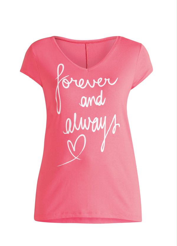 Quintess - T-Shirt com Decote V Rosa 5