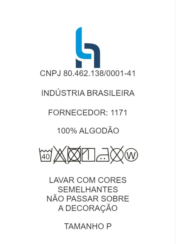 Outlet - T-Shirt com Estampa Frontal e Decote V Preta 6