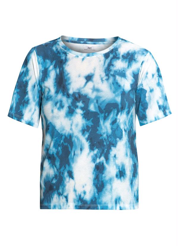 Outlet - T-Shirt Decote Redondo Tie Dye Azul 5
