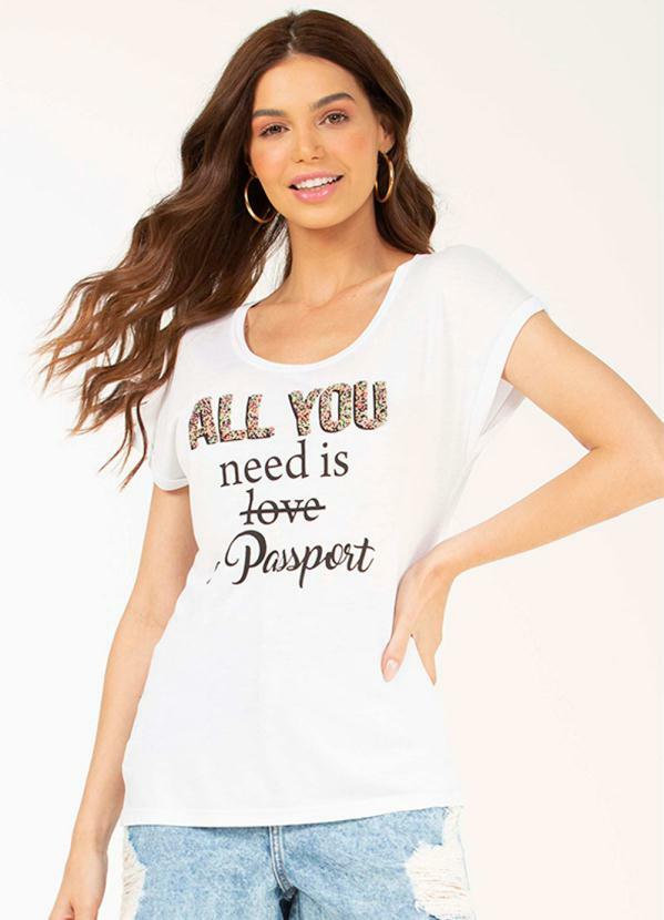 Briard - T-Shirt em Meia Malha Viscose Branco