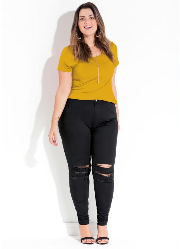 Quintess - T-Shirt Mostarda Básica 3