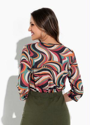 Rosalie - Blusa Abstrato com Strappy - ROSALIE