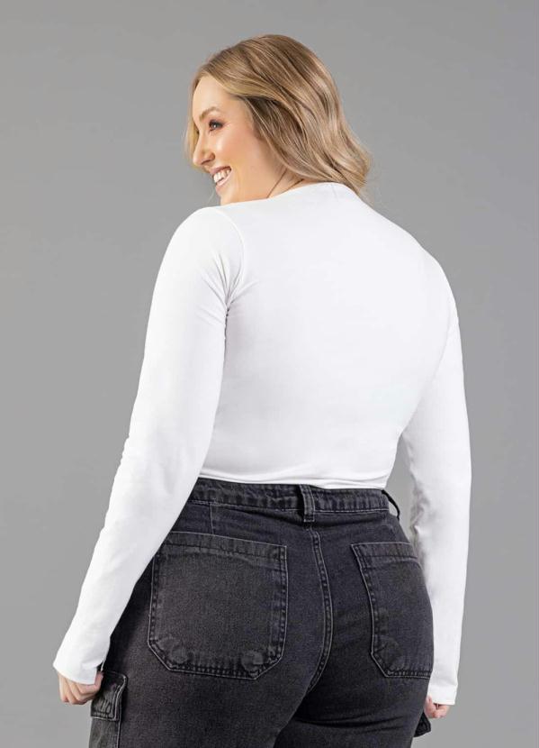 Just Basic - Blusa Básica Manga Longa Cotton Branco 2