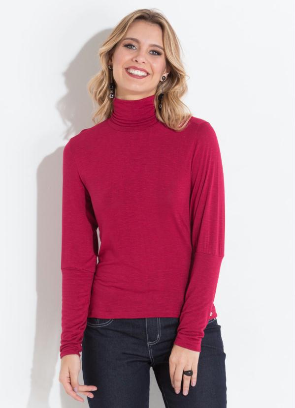 Quintess - Blusa Bordô com Gola Alta Quintess