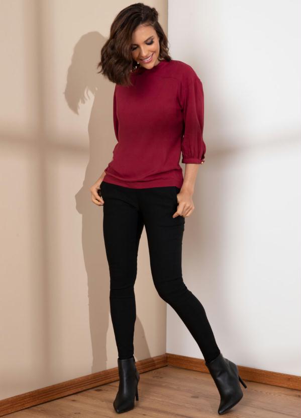 Quintess - Blusa Bordô com Gota Costas 3