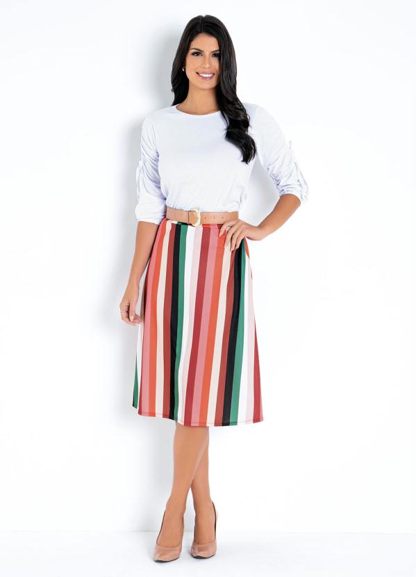 Queima Estoque - Blusa Branca com Amarração Moda Evangélica 6