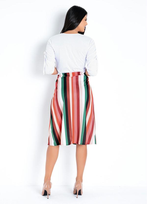 Queima Estoque - Blusa Branca com Amarração Moda Evangélica 7