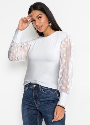 bonprix - Blusa Branca em Malha de Viscose - BONPRIX