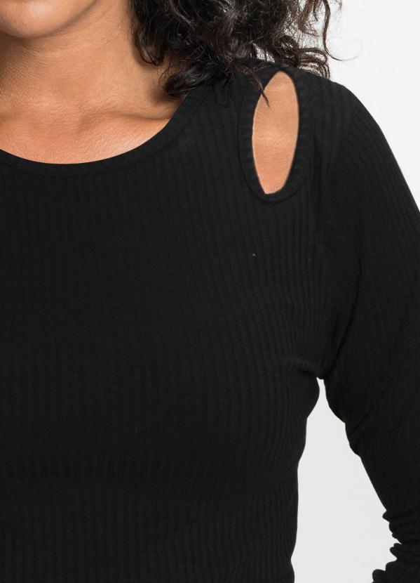 bonprix - Blusa Canelada Preta 3